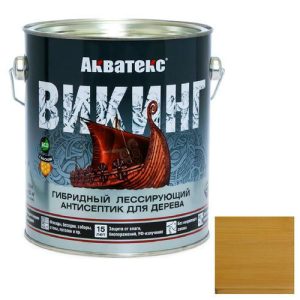 Антисептик для дерева гибридный Акватекс Викинг лессирующий полуматовый Калужница 0,75 л