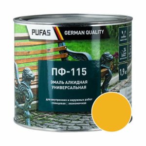 Эмаль Pufas ПФ-115 ГОСТ желтая (1,9 кг)