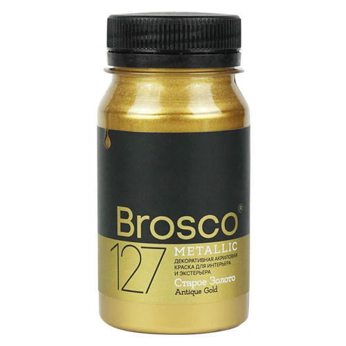 Краска акриловая DEL BROSCO Metallic интерьерная 0,1л старое золото
