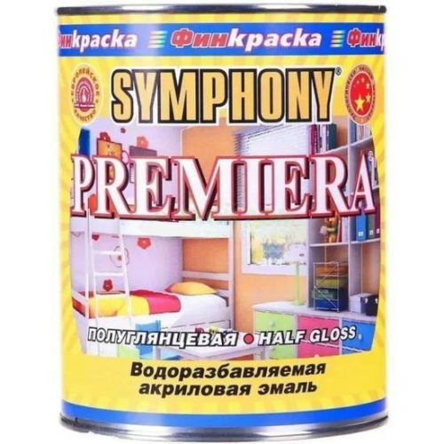 Эмаль акриловая Symphony Premiera С полуглянцевая в пластиковой банке 0,9 л