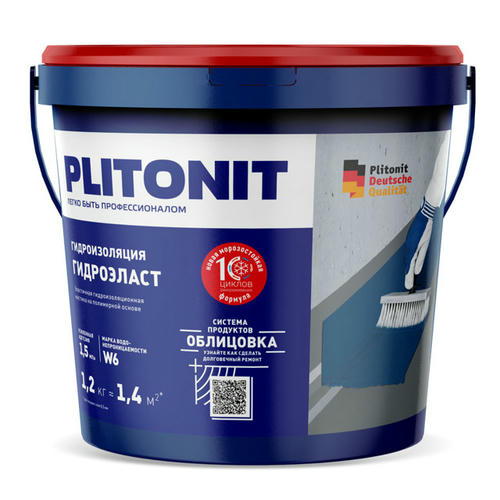 Гидроизоляция ПЛИТОНИТ гидроэласт полимерная 1,2кг