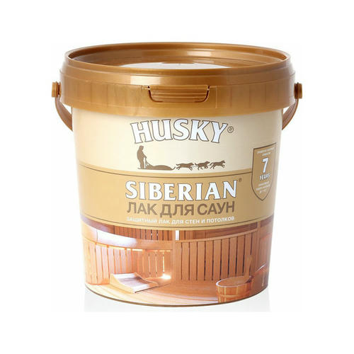 Лак акриловый п/мат ДЛЯ САУН HUSKY SIBERIAN 0,9л