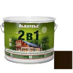 Покрытие алкидное защитно-декоративное для древесины Акватекс 2 в 1 полуматовое Палисандр 9 л