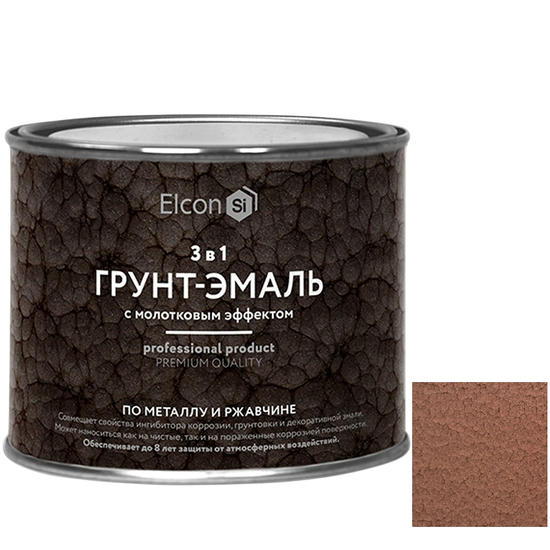 Грунт-эмаль Elcon Smith 3 в 1 с молотковым эффектом медь 0,4 кг