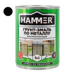 Грунт-эмаль по металлу HAMMER 0,9кг черная