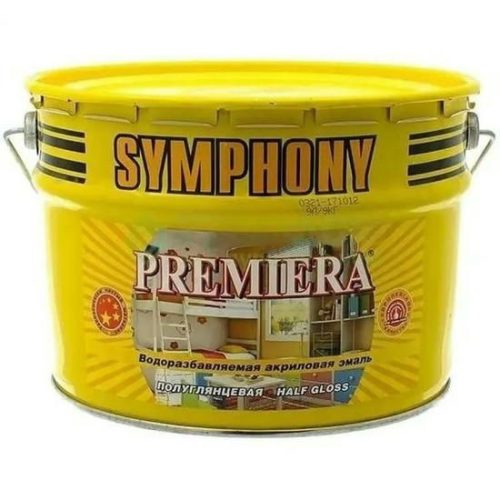 Эмаль акриловая Symphony Premiera С полуглянцевая в металлическом ведре 9 л
