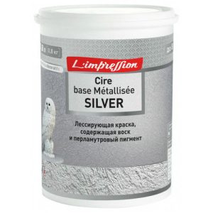 Краска лессирующая LIMPRESSION Cire base metallisee Silver 0,8л