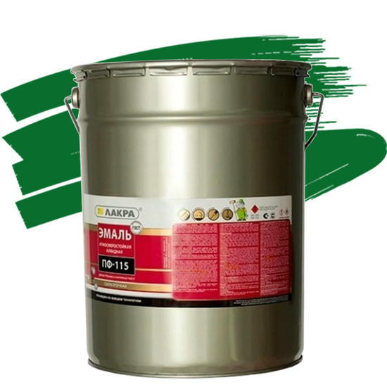 Эмаль Лакра ПФ-115 темно-зеленая 20 кг