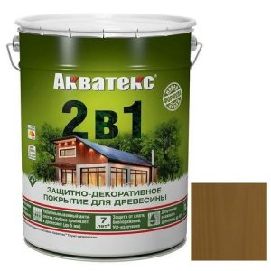 Покрытие алкидное защитно-декоративное для древесины Акватекс 2 в 1 полуматовое Дуб 2,7 л