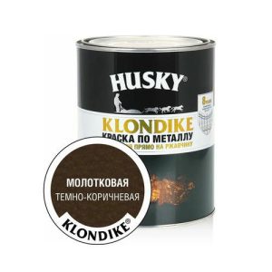 Краска с молотковым эффектом темно-коричневая 0,9л / HUSKY-KLONDIKE