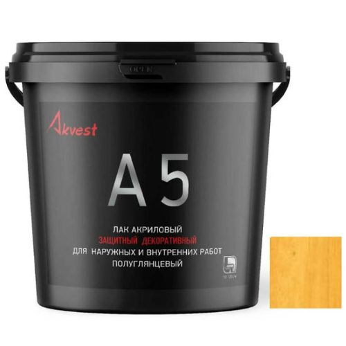 Лак акриловый Аквест-5 полуглянцевый Калужница 2 кг