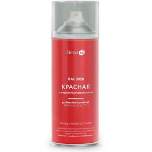 Эмаль аэрозоль акриловая универсальная Elcon красная глянцевая 520 мл RAL 3020