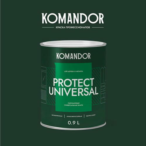 Эмаль универсальная KOMANDOR Protect Universal база А 0,9 л полуматовая белая — изображение 2