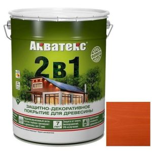 Покрытие алкидное защитно-декоративное для древесины Акватекс 2 в 1 полуматовое Рябина 2,7 л