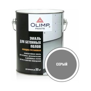 Эмаль для бетонных полов серая 2,7л / Олимп