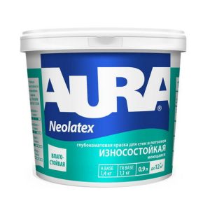 Краска износостойкая для стен и потолков "AURA NEOLATEX" 0,9л