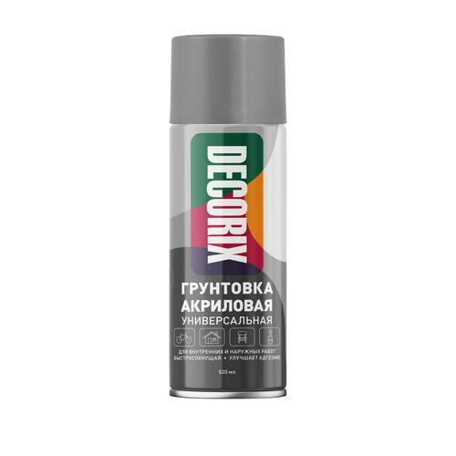 Грунтовка аэрозольная серая 520 мл/DECORIX