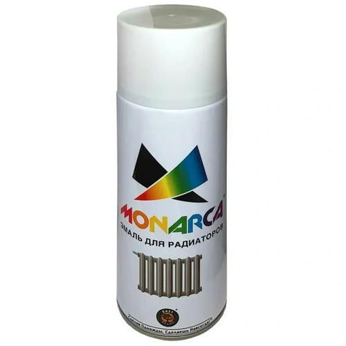 Эмаль аэрозольная для радиаторов Monarca 15250, белая глянцевая, 520 мл