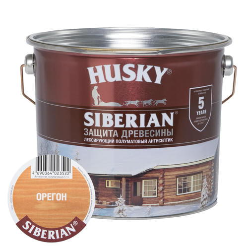 Антисептик HUSKY SIBERIAN полуматовый орегон 2,7л
