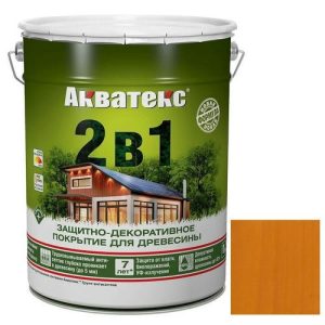 Покрытие алкидное защитно-декоративное для древесины Акватекс 2 в 1 полуматовое Груша 2,7 л