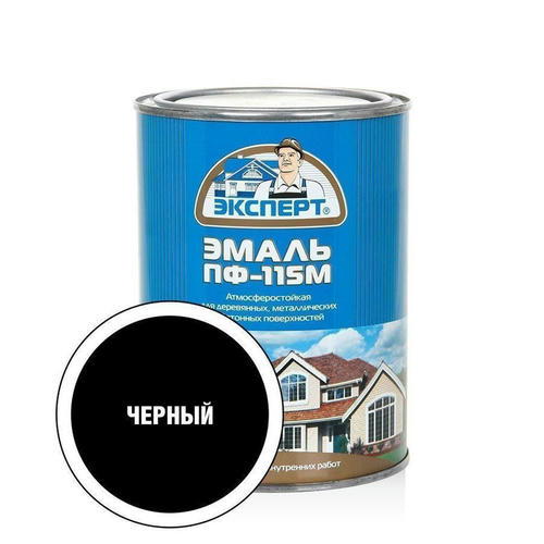 Эмаль ПФ-115М глянцевая черная Эксперт 0,8кг — изображение 2