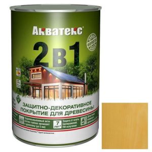 Покрытие алкидное защитно-декоративное для древесины Акватекс 2 в 1 полуматовое Сосна 0,8 л
