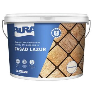 Средство деревозащитное Aura Fasad Lazur бесцветная 9л