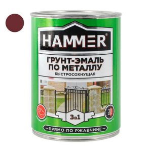 Грунт-эмаль по металлу HAMMER 0,9кг кр.-коричневая