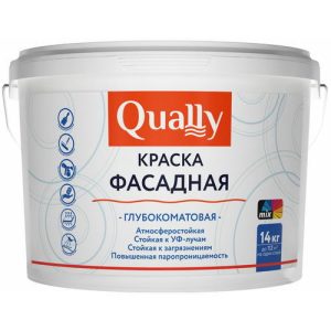 Краска Фасадная QUALLY глубокоматовая белая (14кг)