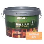Защит. декор. покрытие HUSKY SIBERIAN ЭКО-ЛАЗУРЬ полуматовый светлый дуб 2,5л