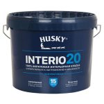 Краска акриловая HUSKY INTERIO 20 для стен и потолков база А 9л