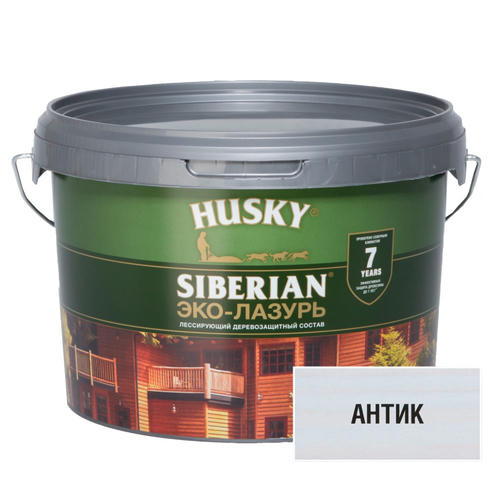 Защит. декор. покрытие HUSKY SIBERIAN ЭКО-ЛАЗУРЬ антик 2,5л