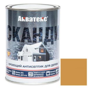 Антисептик акриловый кроющий для дерева Акватекс Сканди полуматовый Имбирь 0,75 л