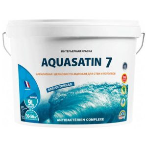 Краска в/д PRAGMATIC Aquasatin 7 база А для стен и потолков 9л белая