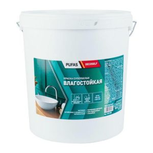 Краска влагостойкая Pufas Decoself белая, морозостойкая (22,9 кг)