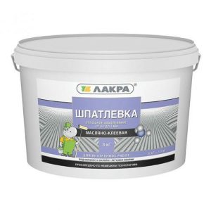 Шпатлевка масляно-клеевая Лакра белая 3 кг