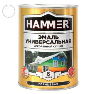 Эмаль алкидная HAMMER ускоренной сушки 0,9кг белая