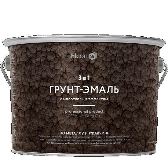 Грунт-эмаль Elcon Smith 3 в 1 с молотковым эффектом шоколад 10 кг