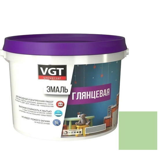 Эмаль универсальная VGT глянцевая Ral 6019 мятная 1 кг