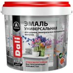 Эмаль универсальная акриловая Dali 80233 атмосферостойкая полуматовая база А белая RAL 9010 0,9 кг