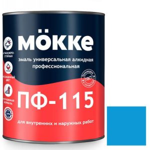 Эмаль алкидная профессиональная Mokke ПФ-115 голубая 2,7 кг