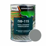 Эмаль Pufas ПФ-115 ГОСТ светло-серая (0,9 кг)