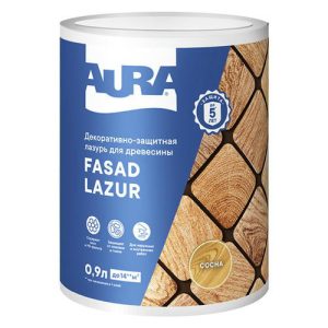Средство деревозащитное Aura Fasad Lazur сосна 0,9л