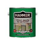 Грунт-эмаль по металлу HAMMER 2,7кг зеленая