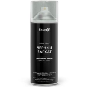 Эмаль аэрозоль для декора и мебели Elcon быстросохнущая черный бархат 520 мл