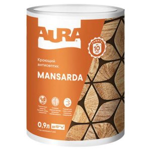 Антисептик кроющий AURA Mansarda 0,9л белый