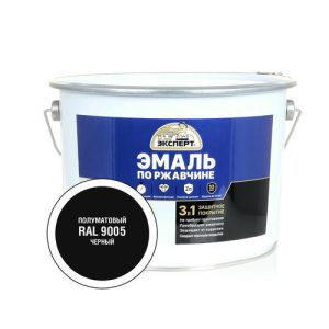 ЭКСПЕРТ Эмаль по ржавчине 3в1 черный RAL 9005 10кг