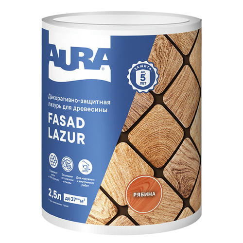 Средство деревозащитное Aura Fasad Lazur рябина 2,5л
