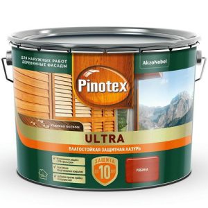Пропитка декоративная для защиты древесины Pinotex Ultra AWB Рябина 9 л