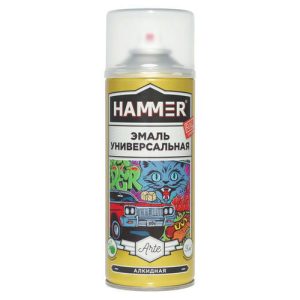 Эмаль аэрозольная HAMMER алкидная универсальная 520мл голубая глянцевая RAL5012